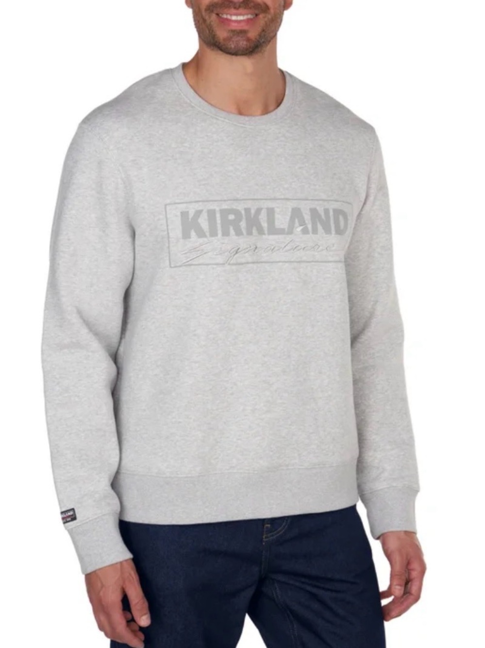 Kirkland Signature Men's Light Gray Crewneck Sweatshirt - Size XL